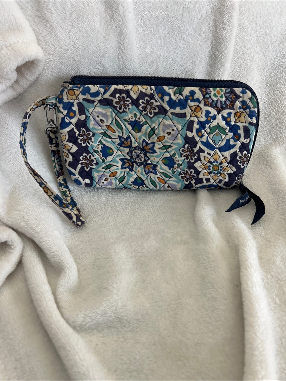 Vera Bradley Quilted Floral Wristlet Wallet - Blue Multi